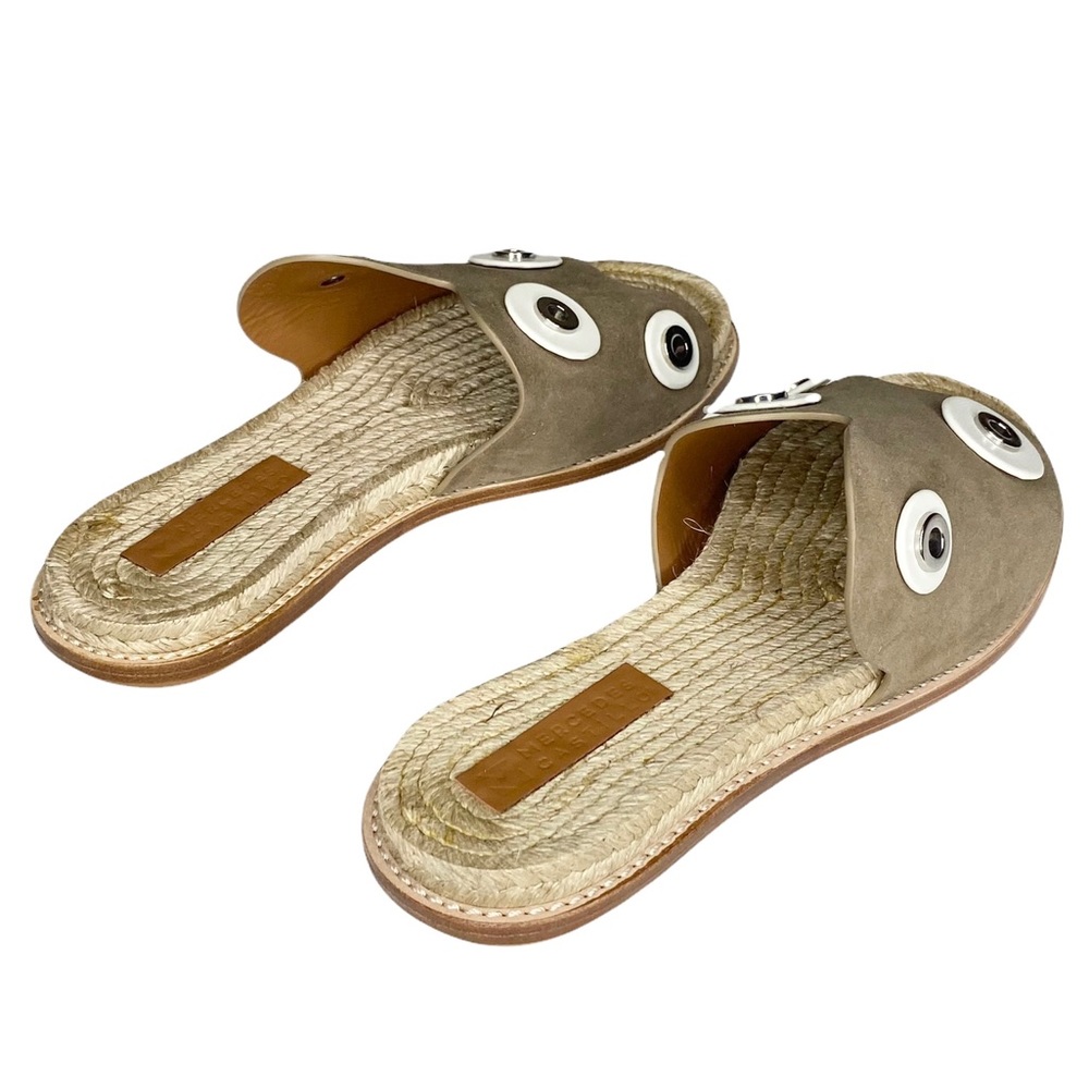 new Mercedes Castillo ☀︎︎ Hardware Detailed Suede Flat Sandals ☀︎︎ Brown 7M 37 - Picture 8 of 17